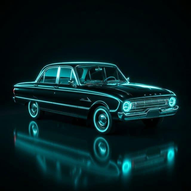 AI-generated illustrative artwork inspired by the Ford XK Falcon era.