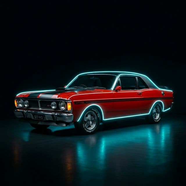 AI-generated illustrative artwork inspired by the Ford XY Falcon era.