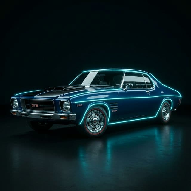 AI-generated illustrative artwork inspired by the Holden HQ era.