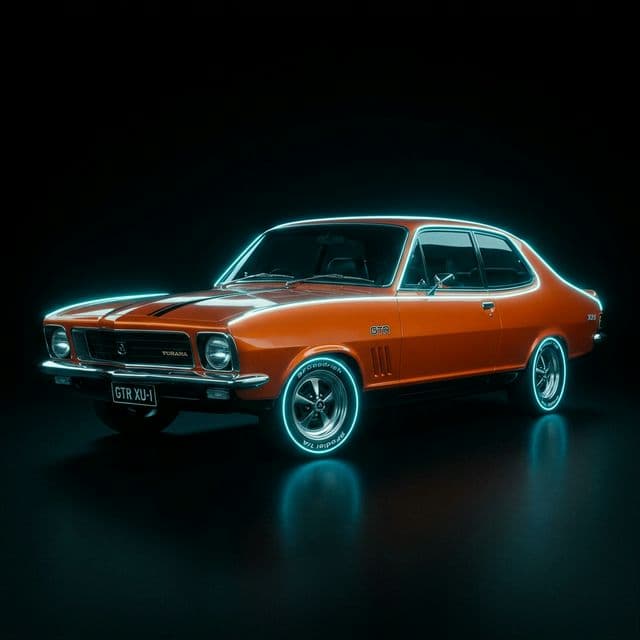 AI-generated illustrative artwork inspired by the Holden LJ Torana era.
