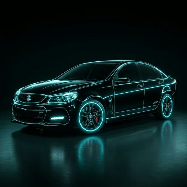 AI-generated illustrative artwork inspired by the Holden VF Commodore.