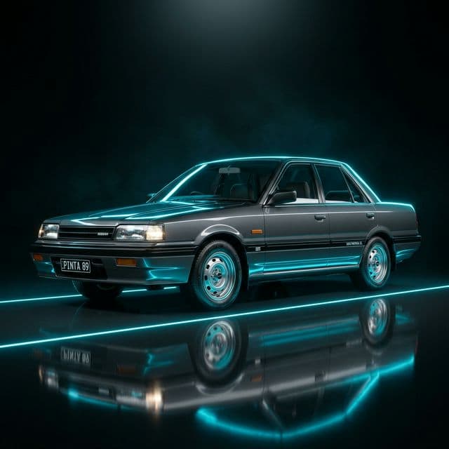 AI-generated illustrative artwork inspired by the Nissan U12 Pintara.